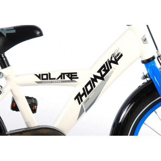Volare Thombike - Dětské kolo 16", z 95 % sestaveno, bílé/modré